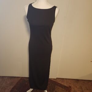 Vintage 90s Ann Taylor Dark Brown Sleeveless Column Maxi Dress 4 EUC